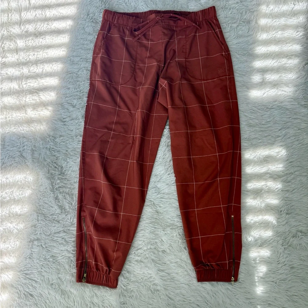 Albion Jetsetter Windowpane Terracotta Pants - Picture 3 of 13